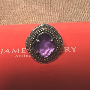 💜 James Avery Large Purple Sterling Silver Ring size 6.5 Mint Condition